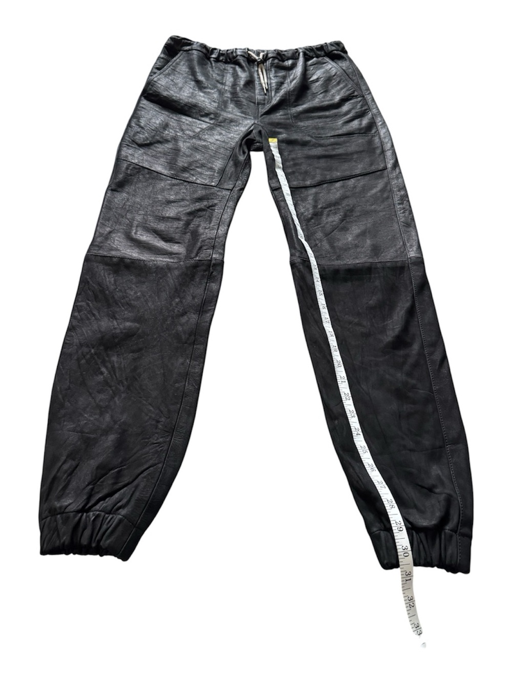 Zanerobe Sureshot Black Leather Jogger Pants 36 100% Cow Leather Streetwear - Picture 7 of 11
